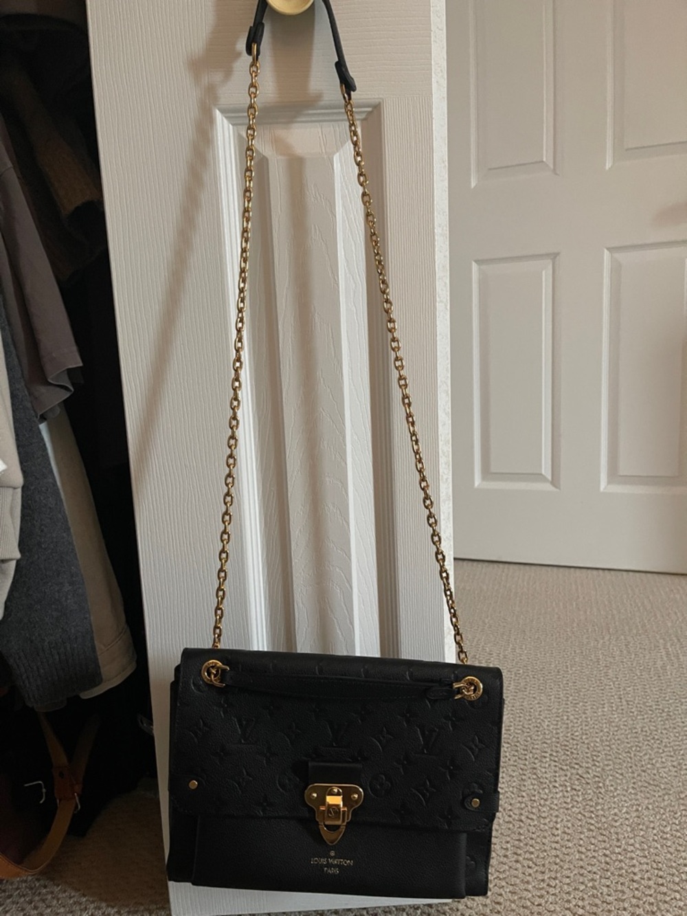 Louis Vuitton Black Monogram Gold-Chain Shoulder Bag - Picture 3 of 10